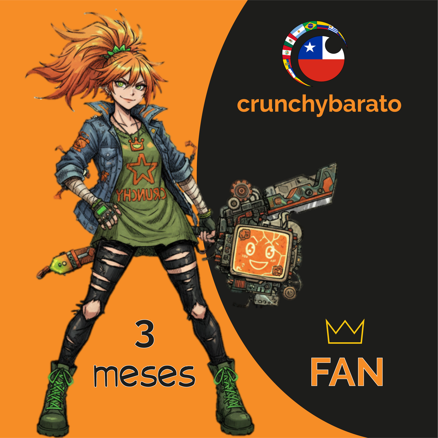 Crunchyroll 3 meses Fan