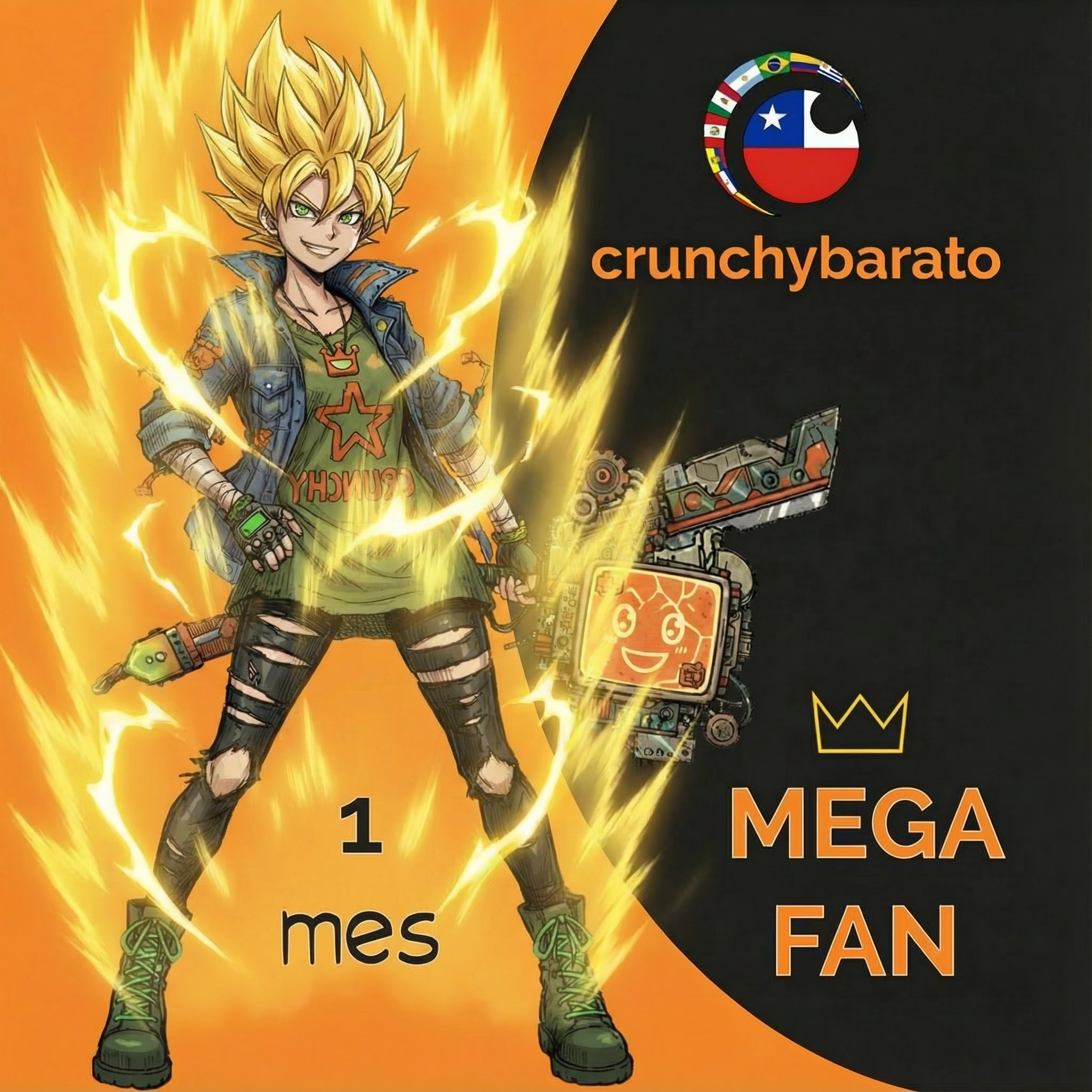 Crunchyroll Premium Mega Fan Chile | 1 mes (cuenta personal)