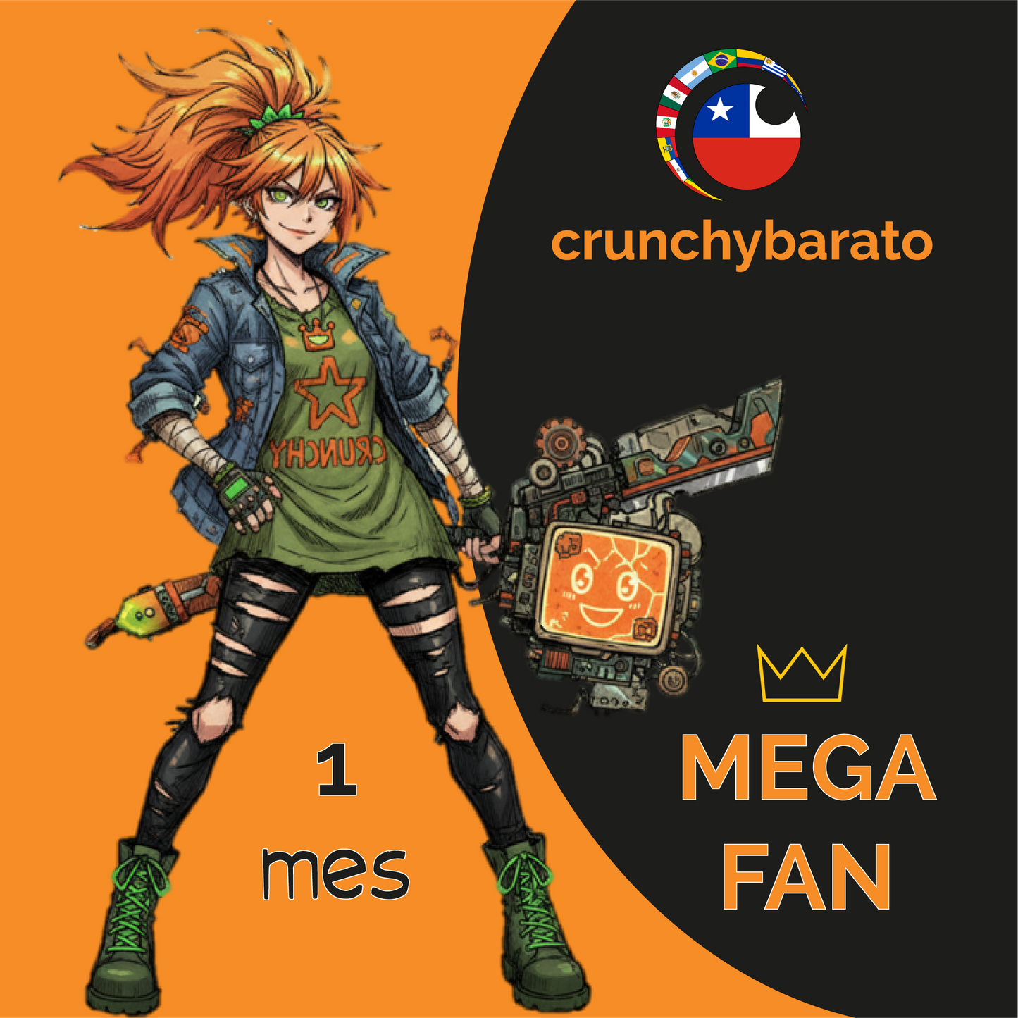 Crunchyroll 1 mes Mega Fan
